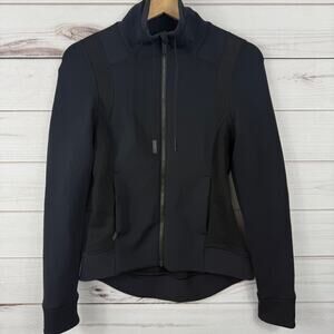Lululemon‎ Hot Mesh Jacket Women's Size 4 Full Zip Black Breathable Luxtreme